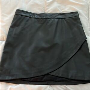 Leather Mini Skirt in Black